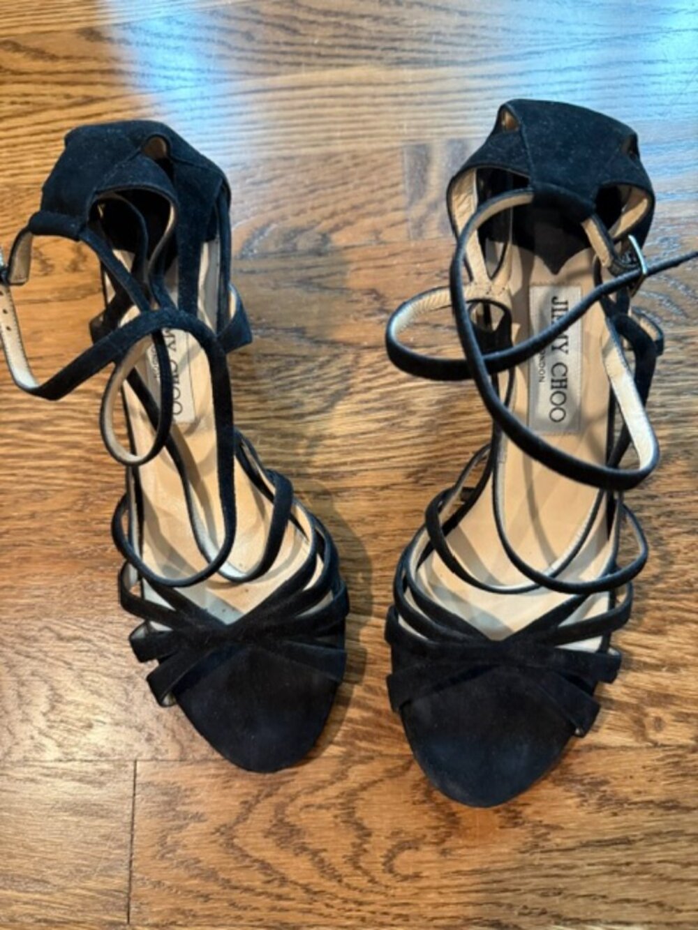 Jimmy Choo Black Suede strappy sandals